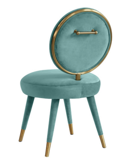 Artwerks Sea Blue Velvet Dining Chair